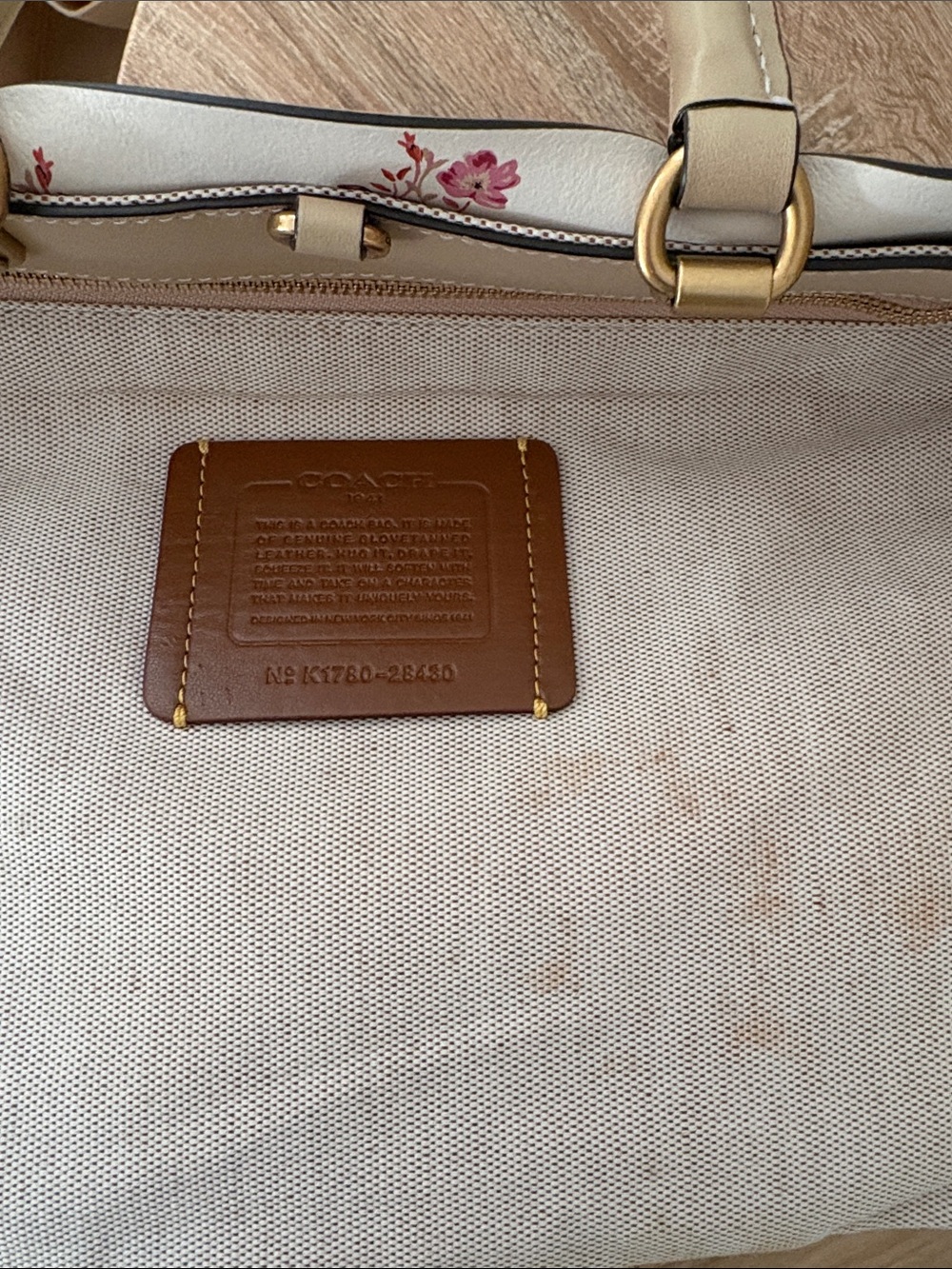Coach Rogue Tote with floral bow print interior 28430 - Picture 6 of 13